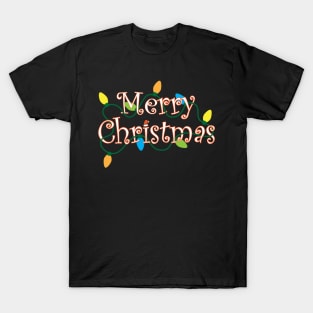 Merry Christmas White and Orange T-Shirt